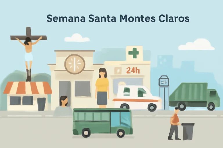 Semana Santa em Montes Claros: o que abre e o que fecha, serviços essenciais, saúde 24 horas, transporte e coleta de lixo com horários e orientações