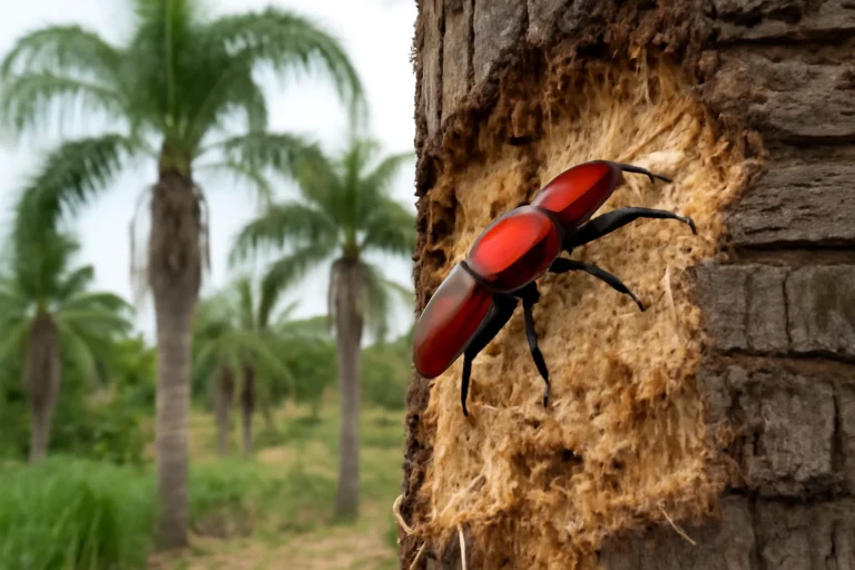 Ameaça do bicudo-vermelho ao Brasil: praga que destrói palmeiras nativas e ornamentais, risco a produtores e ao mercado paisagista