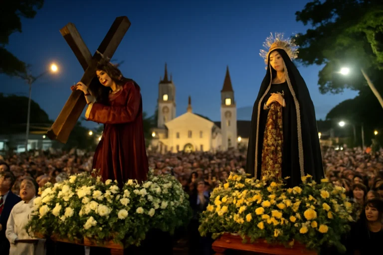 Procissão do Encontro em Montes Claros reúne devotos na Sexta-feira Santa, com saída das imagens da Igreja Matriz e da Catedral até a Praça Flamarion Wanderley