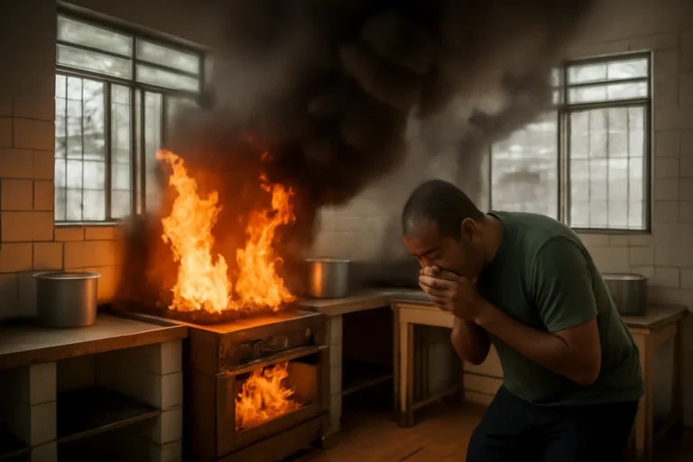 Incêndio na cozinha de escola pública em Riachão do Jacuípe, morador inala fumaça e é levado ao hospital, suspeita de pane elétrica mobiliza comunidade