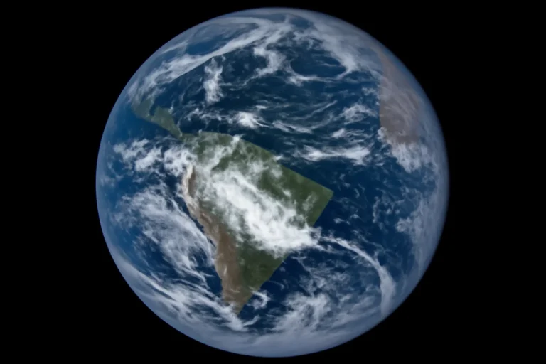 Imagem da Terra feita pela missão Artemis II destaca o Atlântico e mostra o Brasil encoberto por nuvens, internautas ligam cena ao mapa invertido do IBGE