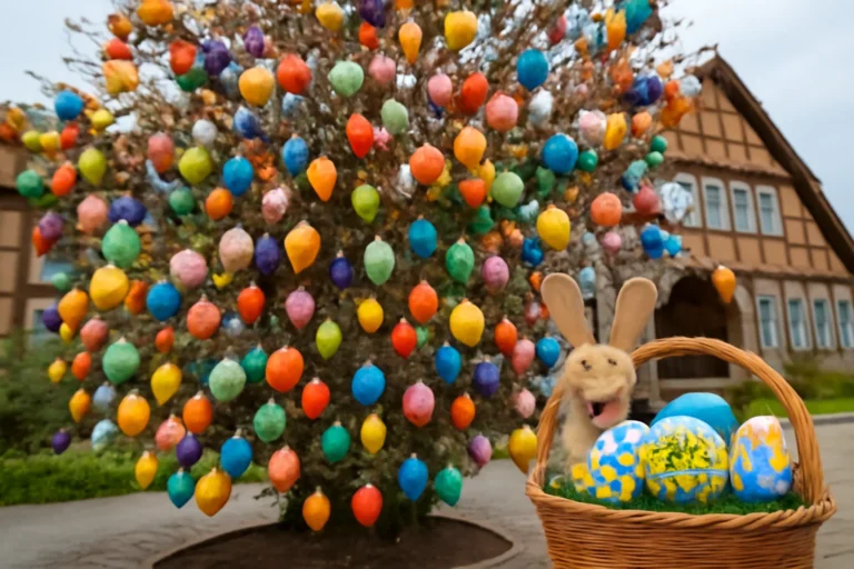 Osterbaum em Pomerode: árvore de Páscoa com 100 mil cascas pintadas à mão movimenta economia local, gera renda para artesãs e oficinas