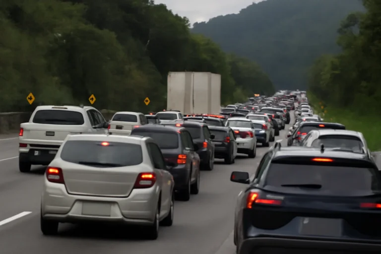 Trânsito na Mogi-Bertioga registra retorno intenso do feriado, pico de veículos a partir do meio do dia e lentidão entre os km 69 e 83 sem acidentes