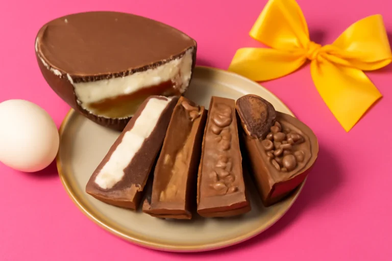 Ovo de Páscoa em fatias, inovação da confeiteira Priscila Silva em Rio Branco com seis sabores, cupuaçu, Ferrero Rocher e opção instagramável para presentear