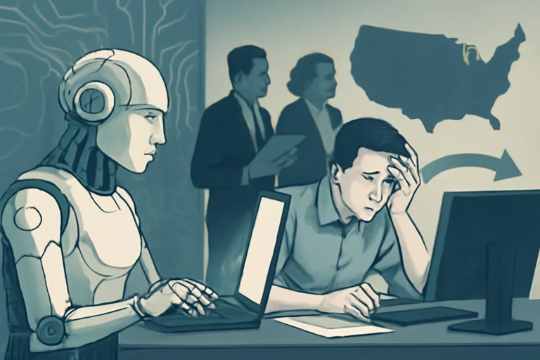 Impacto da inteligência artificial no mercado de trabalho: como a IA pressiona profissionais iniciantes e transforma empregos nos EUA