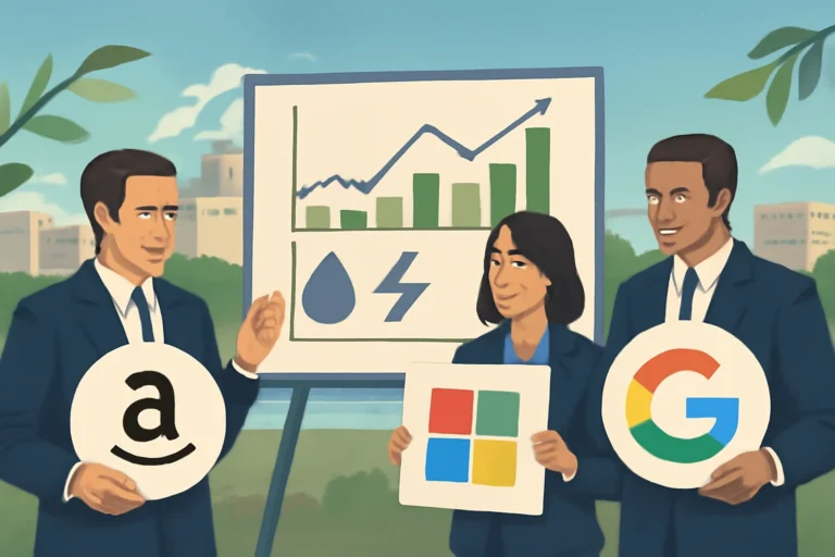Investidores exigem transparência de Amazon, Microsoft e Google sobre consumo de água e energia em data centers nos EUA em meio à expansão da inteligência artificial