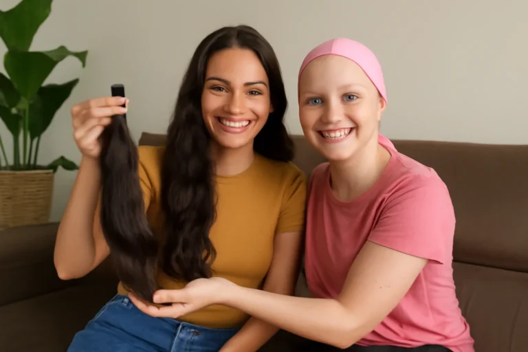 Influencer de Porto Velho doa cabelo para projeto de perucas e inspira amiga em luta contra o câncer